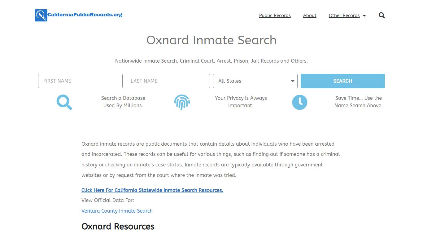 Oxnard Inmate Search - Current & Past OPD CA Jail Records